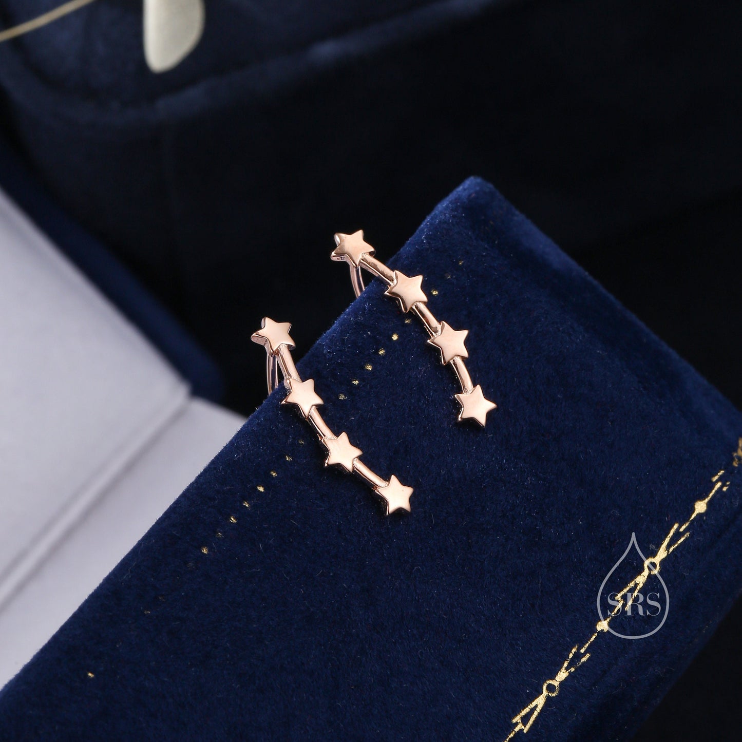 Star Constellation Crawler Earrings in Sterling Silver, Silver or Gold or Rose Gold,  Star Ear Crawlers, Ear Climbers