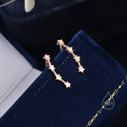 Star Constellation Crawler Earrings in Sterling Silver, Silver or Gold or Rose Gold,  Star Ear Crawlers, Ear Climbers