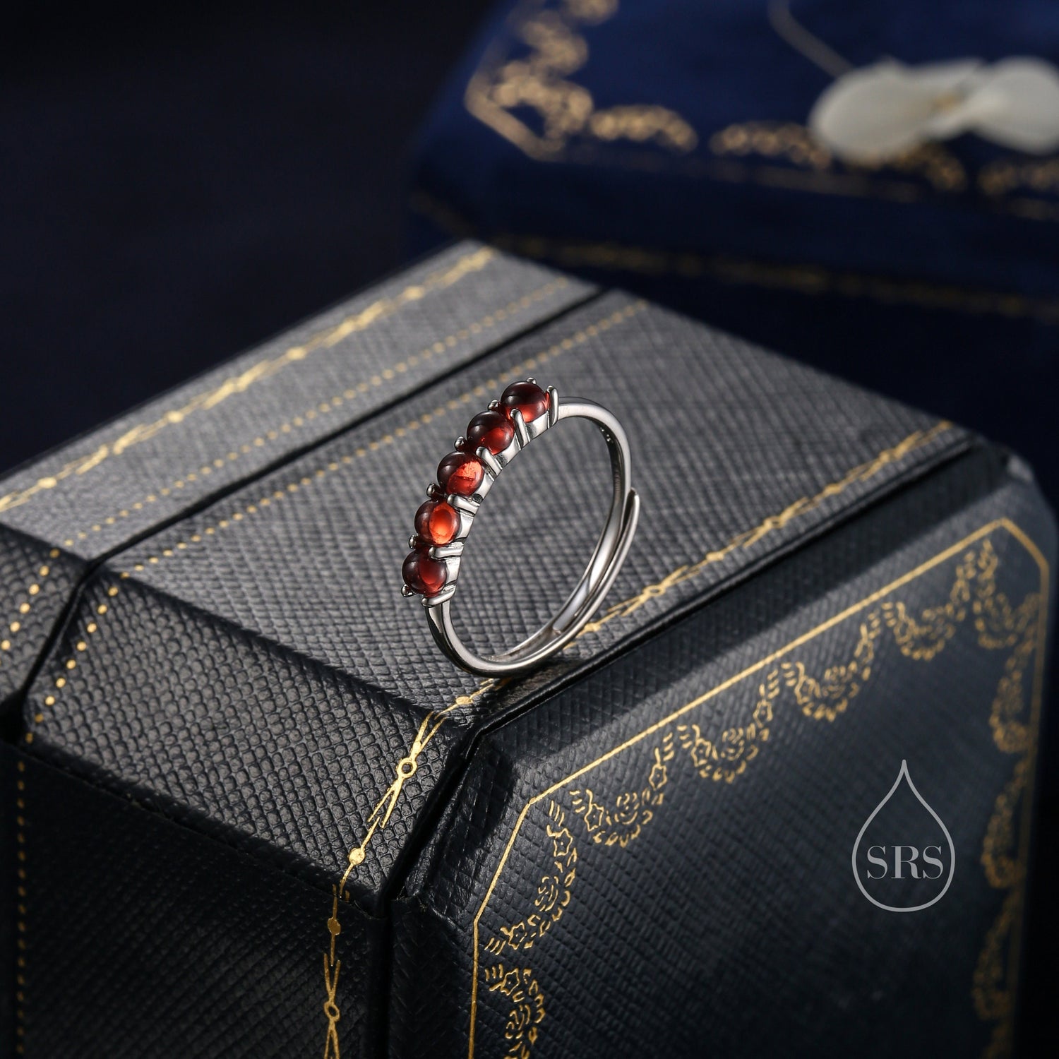 Garnet Half Eternity Ring