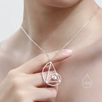 Fibonacci Golden Spiral Pendant Necklace