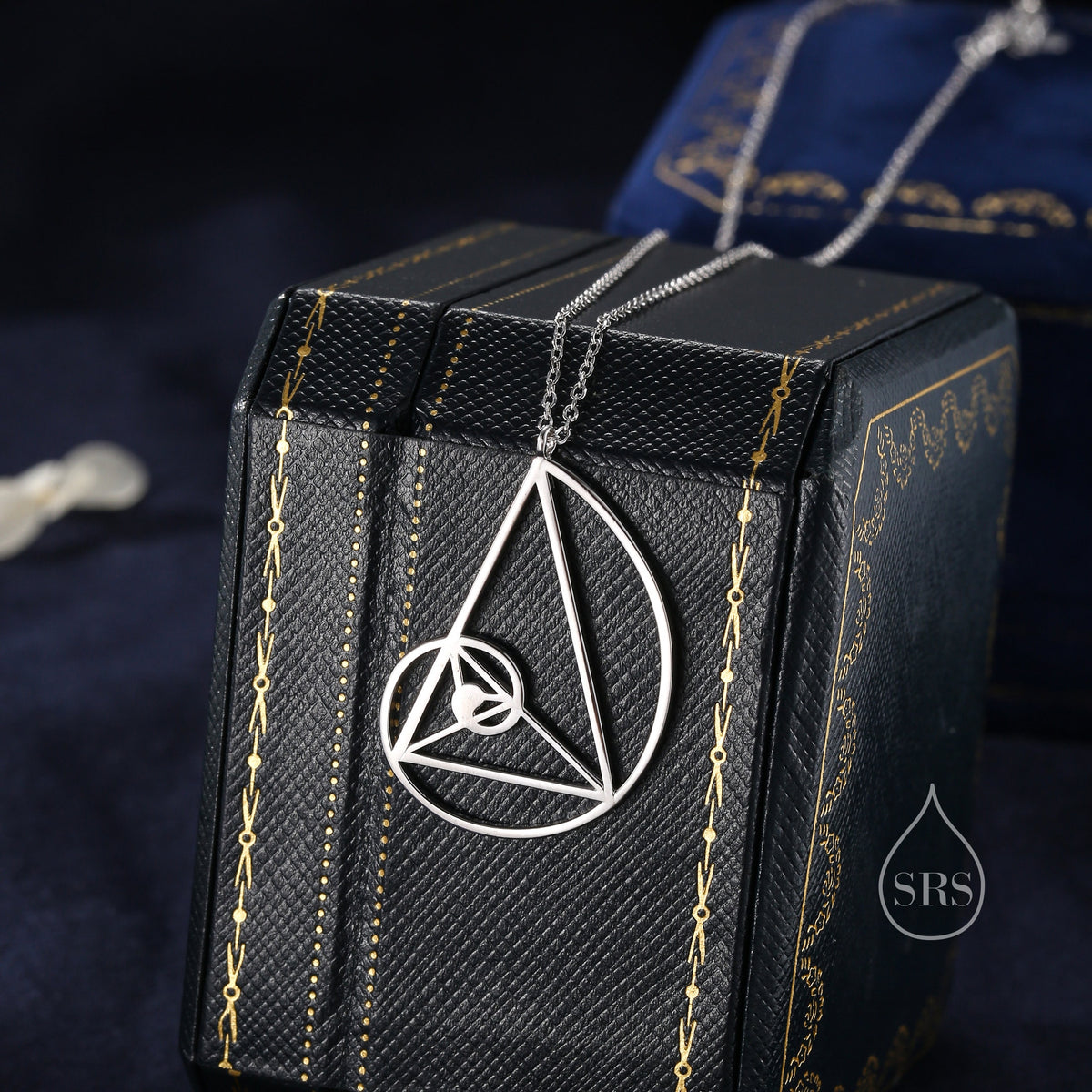 Fibonacci golden spiral Pendant Necklace in Sterling Silver, Silver Gold or Rose Gold. Golden Ratio Necklace.