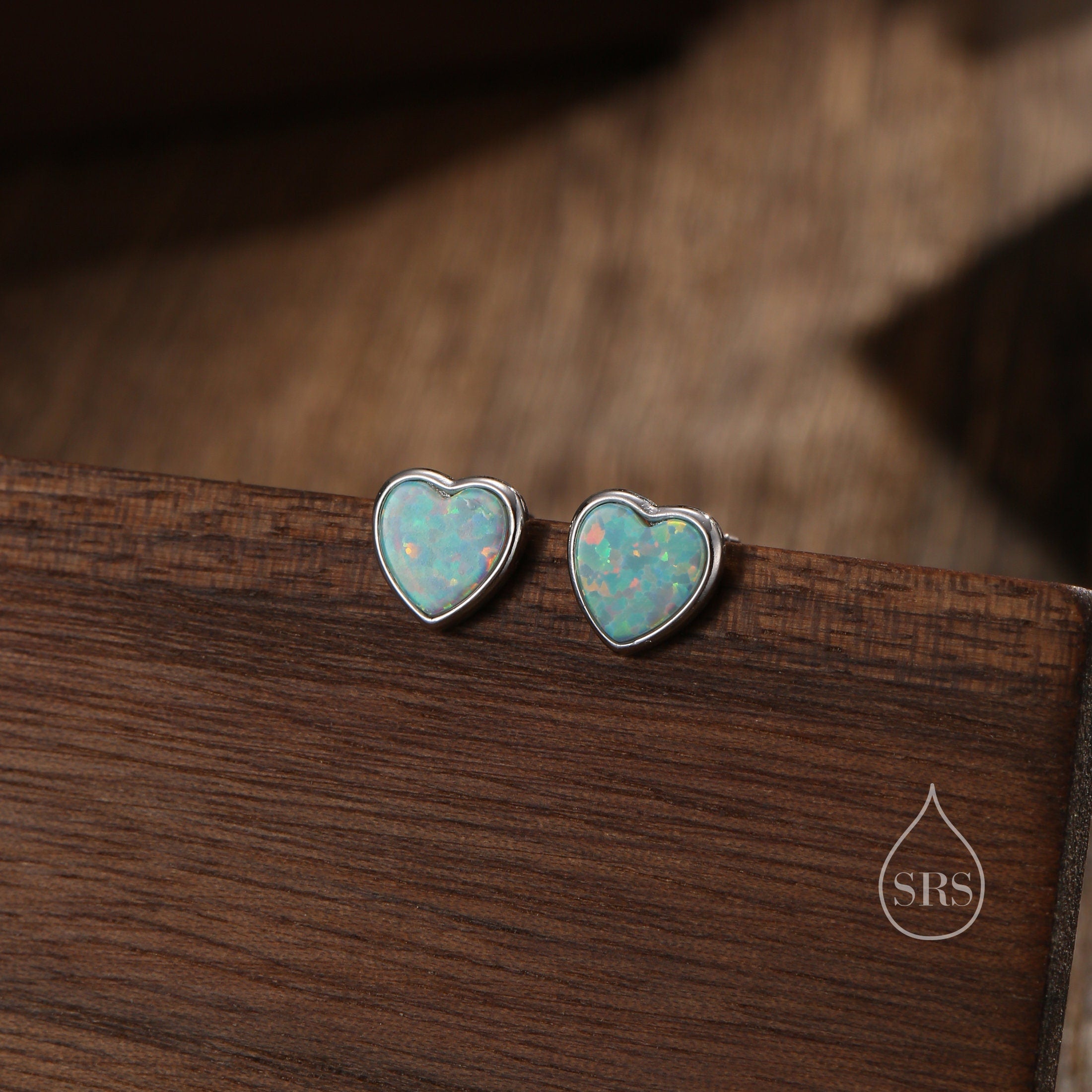 Opal heart earrings shop