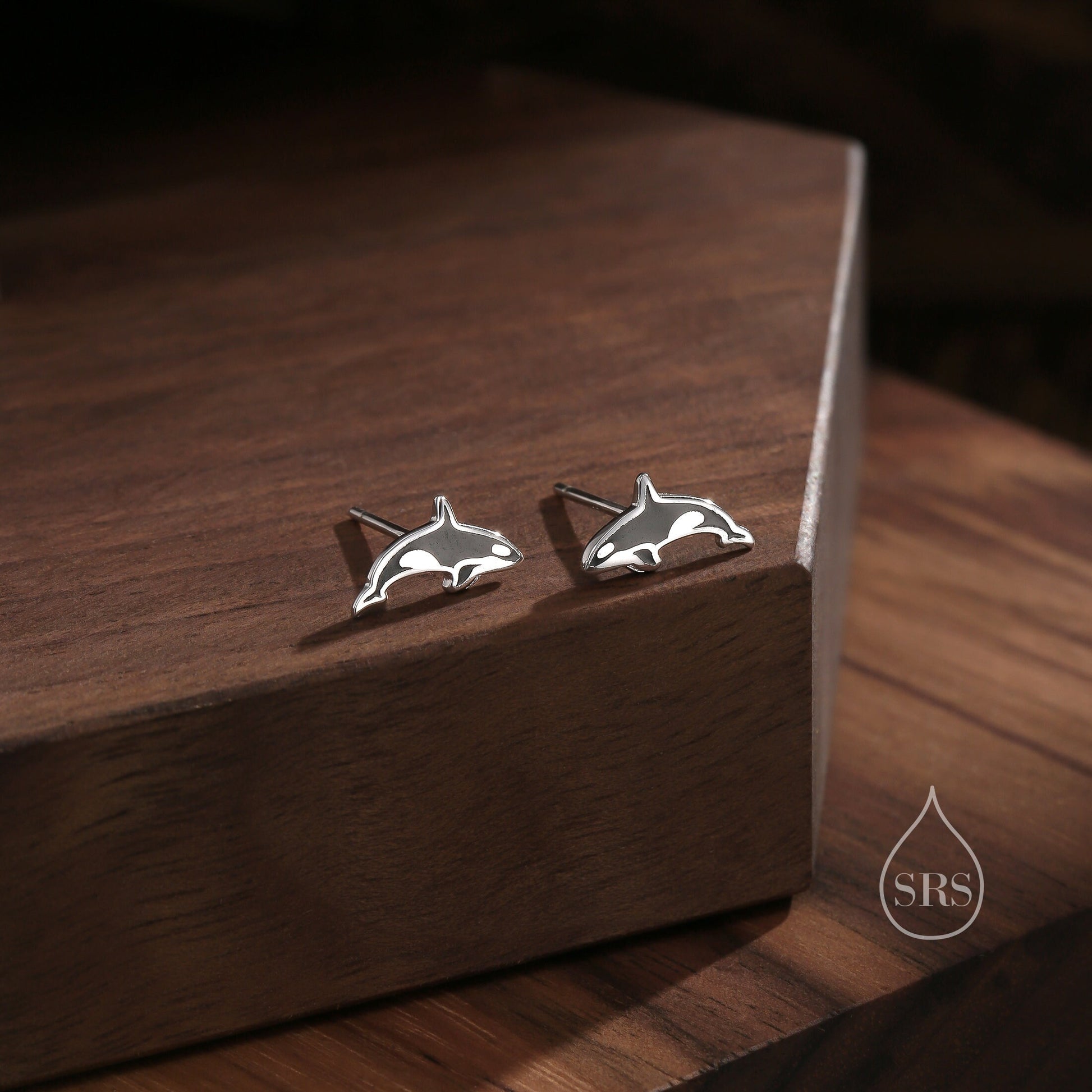Killer Whale Stud Earrings in Sterling Silver, Fish Earrings, Ocean Theme Stud, Cute Dainty Minimal Jewellery