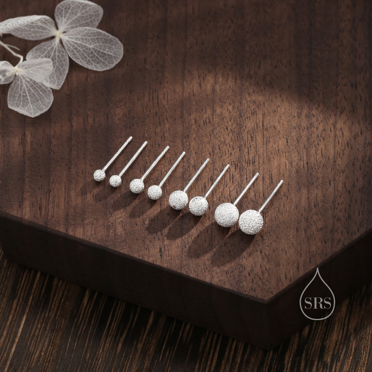 Minimalist Frosted Ball Stud Earrings