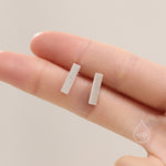 Chunky Geometric 12MM Bar Stud Earrings in Sterling Silver, Polished or Textured, Chunky Bar Earrings