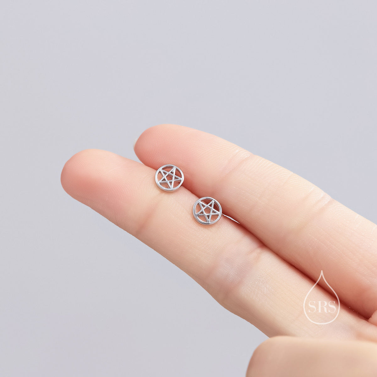 Pentagram Star Stud Earrings in Sterling Silver, Silver, Gold or Rose Gold, Star Earrings