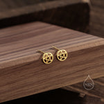 Pentagram Star Stud Earrings in Sterling Silver, Silver, Gold or Rose Gold, Star Earrings