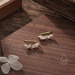 Clear CZ Cluster Crawler Earrings in Sterling Silver, Silver or Gold, CZ Marquise Ear Crawlers, CZ Cluster Earrings