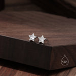 CZ Star Stud Earrings in Sterling Silver, Silver or Gold, Sparkly Crystal Star Earrings, Stacking Earrings