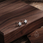 CZ Star Stud Earrings in Sterling Silver, Silver or Gold, Sparkly Crystal Star Earrings, Stacking Earrings
