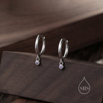 2mm Amethyst Purple Huggie Hoop Earrings in Sterling Silver, Silver or Gold, Extra Tiny CZ Hoops