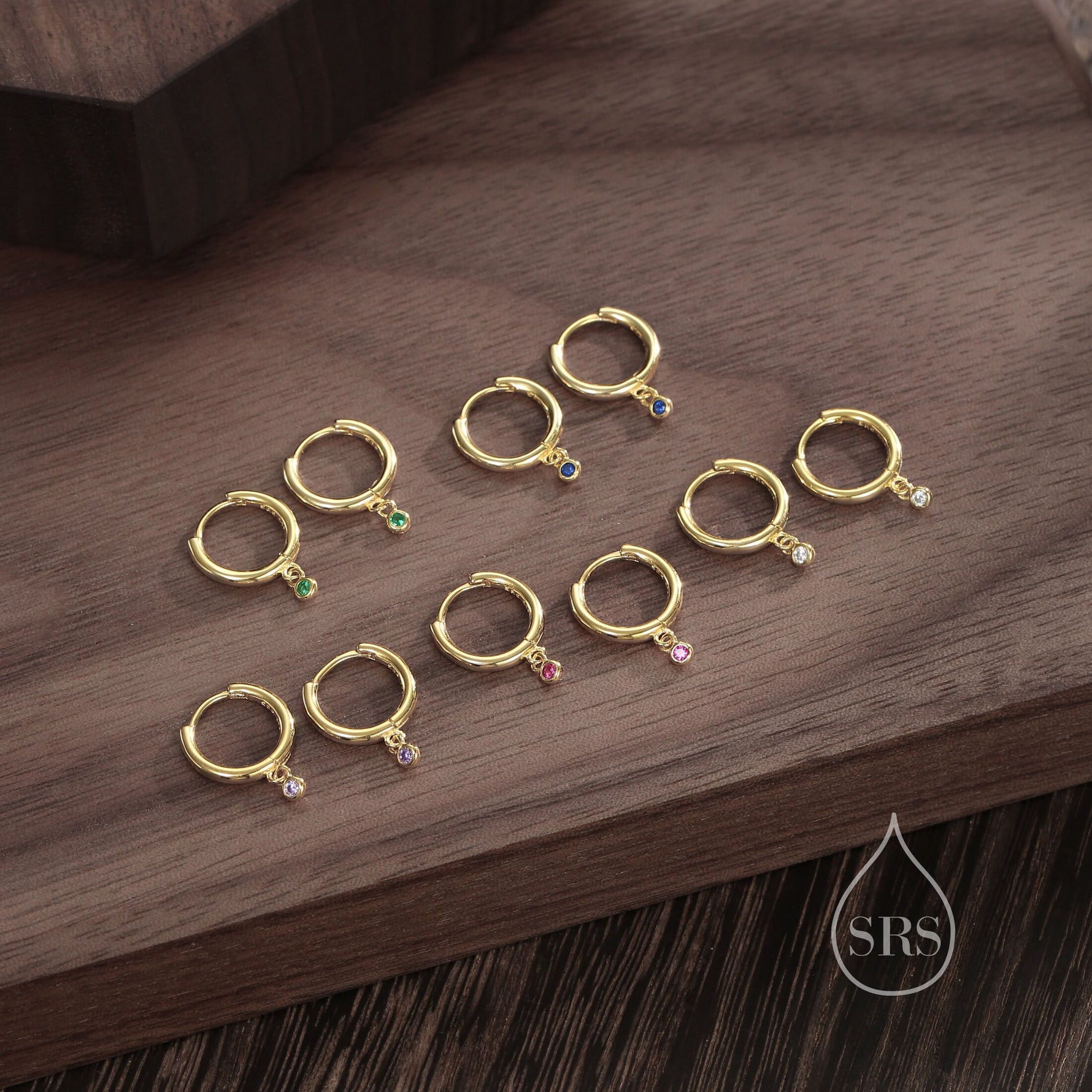 2mm Amethyst Purple Huggie Hoop Earrings in Sterling Silver, Silver or Gold, Extra Tiny CZ Hoops