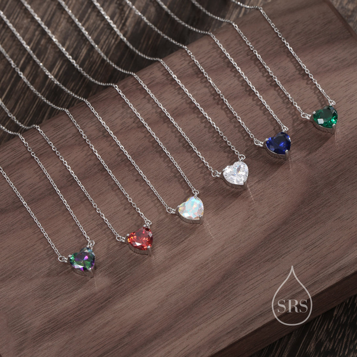 Garnet Red CZ Heart Pendant Necklace in Sterling Silver, Silver or Gold, Heart Necklace, Sparkly CZ Necklace, January Birthstone