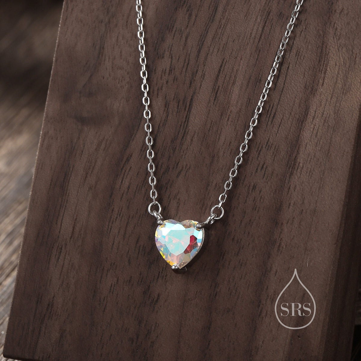Aurora CZ Heart Charm Necklace