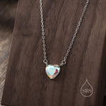 Aurora CZ Heart Charm Necklace