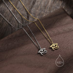 Tiny Eye of Horus Pendant Necklace in Sterling Silver, Silver or Gold, Ancient Egypt Inspired Necklace, Egyptian Eye Necklace