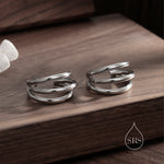 Chunky Triple Hoop Earrings in Sterling Silver, Silver or Gold Finish, Large Hoop Earrings, Chunky but Light Weight