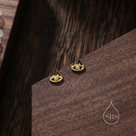 Tiny Eye Stud Earrings in Sterling Silver, Silver or Gold, Evil Eye Stud, Stacking Earrings, Extra Small Stud