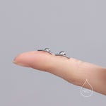 Sterling Silver Curved Bar Screw Back Earrings, Silver, Rose gold and Gold, Delicate and Dainty Geometric Jewellery