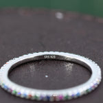 Skinny Rainbow CZ Pavé Eternity Ring