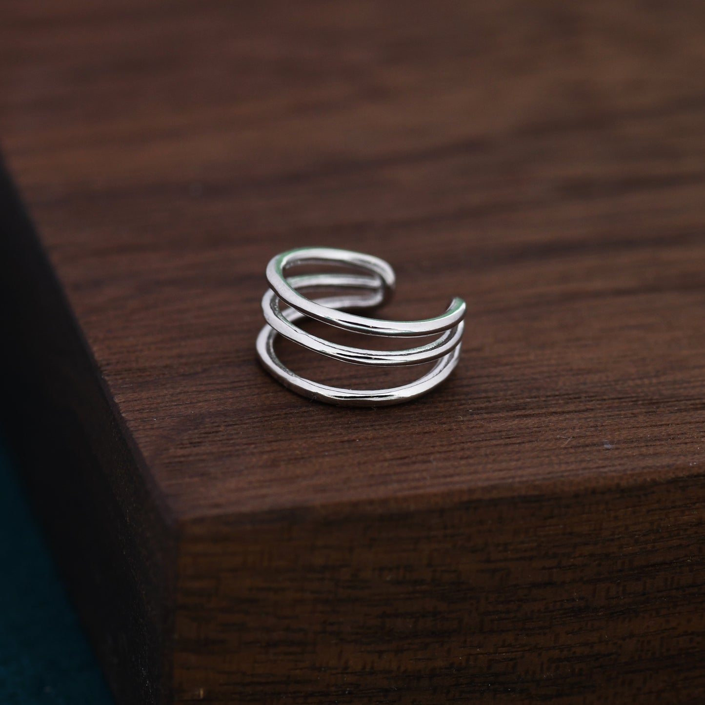 Minimalist Sterling Silver Ear Cuff, No Piercing Ear Cuff, Piercing Free Triple Bar Ear Cuff, Three Bar Cuff,Simple and Minimalist