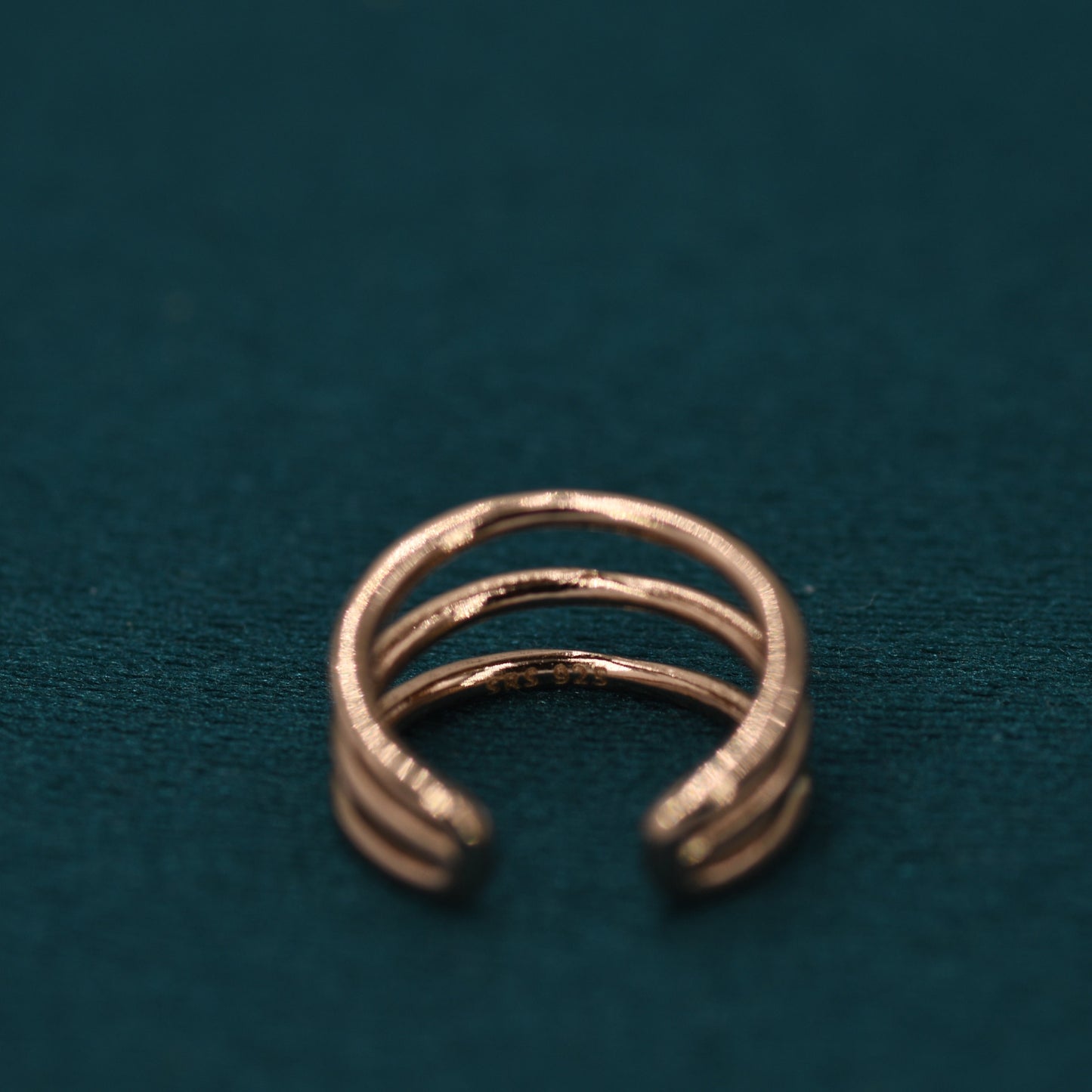 Minimalist Sterling Silver Ear Cuff, No Piercing Ear Cuff, Piercing Free Triple Bar Ear Cuff, Three Bar Cuff,Simple and Minimalist