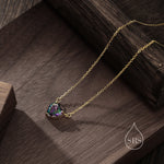 Mystic CZ Heart Charm Necklace