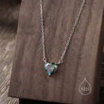 Mystic CZ Heart Charm Necklace