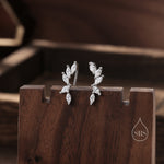 Clear CZ Cluster Crawler Earrings in Sterling Silver, Silver or Gold, CZ Marquise Ear Crawlers, CZ Cluster Earrings