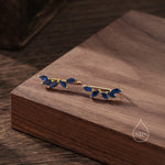 Sapphire Blue CZ Cluster Crawler Earrings in Sterling Silver, Silver or Gold, Blue CZ Marquise Ear Crawlers, CZ Cluster Earrings