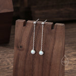 Sale! White Opal with Chain Dangle Stud Earrings in Sterling Silver, Silver or Gold, Lab Opal Earrings, Minimal Dangling Fire Opal Earrings
