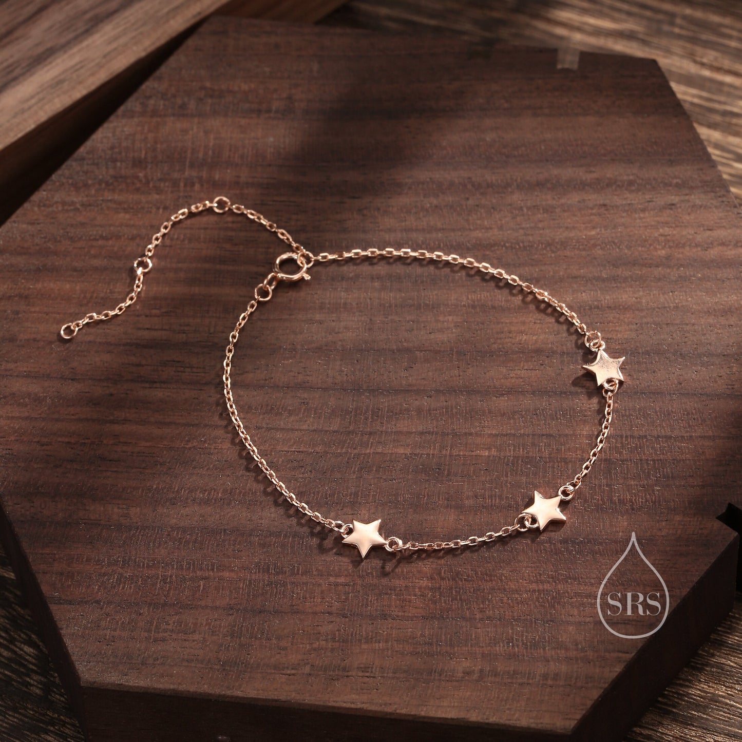 Three Star Motif Bracelet in Sterling Silver, North Star Bracelet, Sunburst Star Bracelet, Star Motif