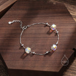 Aurora Borealis Crystal Cube Station Bracelet