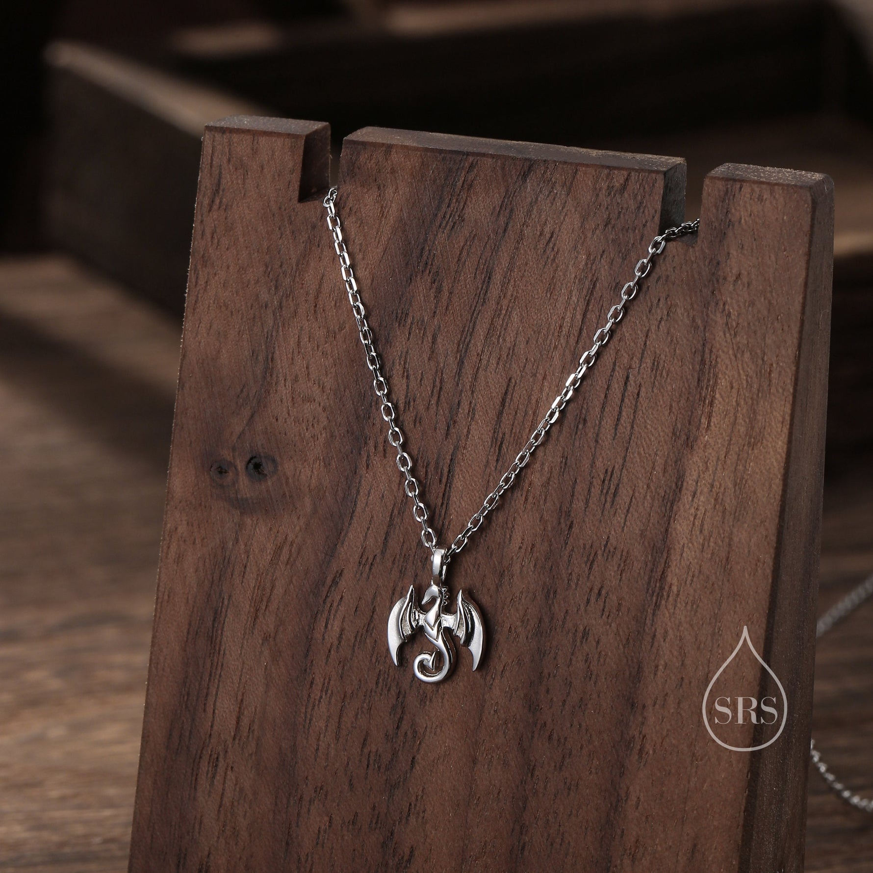 Tiny Dragon Pendant Necklace in Sterling Silver, Dragon Necklace, Small Dragon Pendant, Silver or Gold