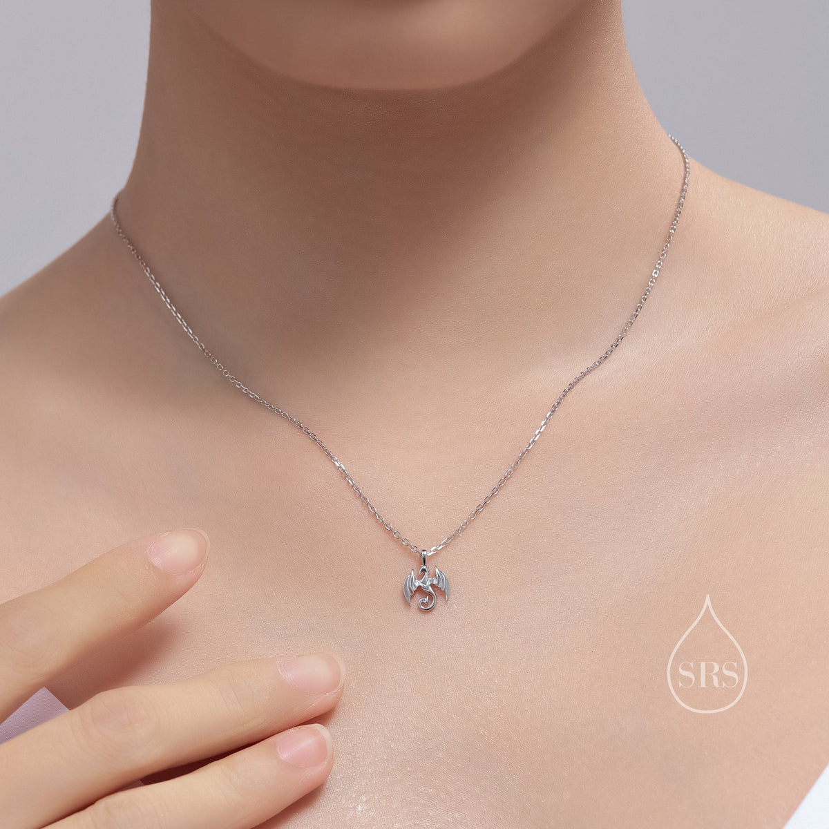 Tiny Dragon Pendant Necklace in Sterling Silver, Dragon Necklace, Small Dragon Pendant, Silver or Gold