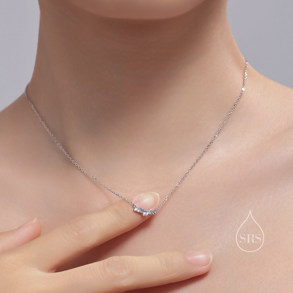 Extra Tiny Bat Pendant Necklace in Sterling Silver, Bat Necklace, Small Bat Pendant, Silver or Gold