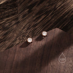 Small Pair of CZ Crystal Earrings in Sterling Silver, Rose Gold and Silver, Screw Back Earrings - helix ,cartilage , conch, tragus