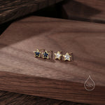 CZ Star Stud Earrings in Sterling Silver, Silver or Gold, Sparkly Crystal Star Earrings, Stacking Earrings