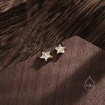 CZ Star Stud Earrings in Sterling Silver, Silver or Gold, Sparkly Crystal Star Earrings, Stacking Earrings