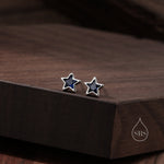 CZ Star Stud Earrings in Sterling Silver, Silver or Gold, Sparkly Crystal Star Earrings, Stacking Earrings