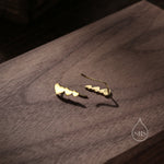 Heart Crawler Earrings in Sterling Silver, Silver, Gold or Rose Gold, Three Hearts Climber Earrings, Ear Climbers
