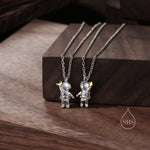 Best Friends Moonstone Astronaut Pendant Necklace