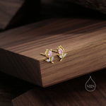 Sterling Silver Tulip Flower CZ Stud Earrings, Silver, Gold or Rose Gold, Pink Tulip Earrings, Floral Earrings, Blossom Earrings, Nature