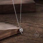 Middle Finger Pendant Necklace in Sterling Silver, Silver or Gold, Ocean Necklace, Rude Gesture Necklace