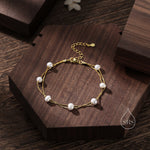 Double Layer Baroque Pearl Station Bracelet