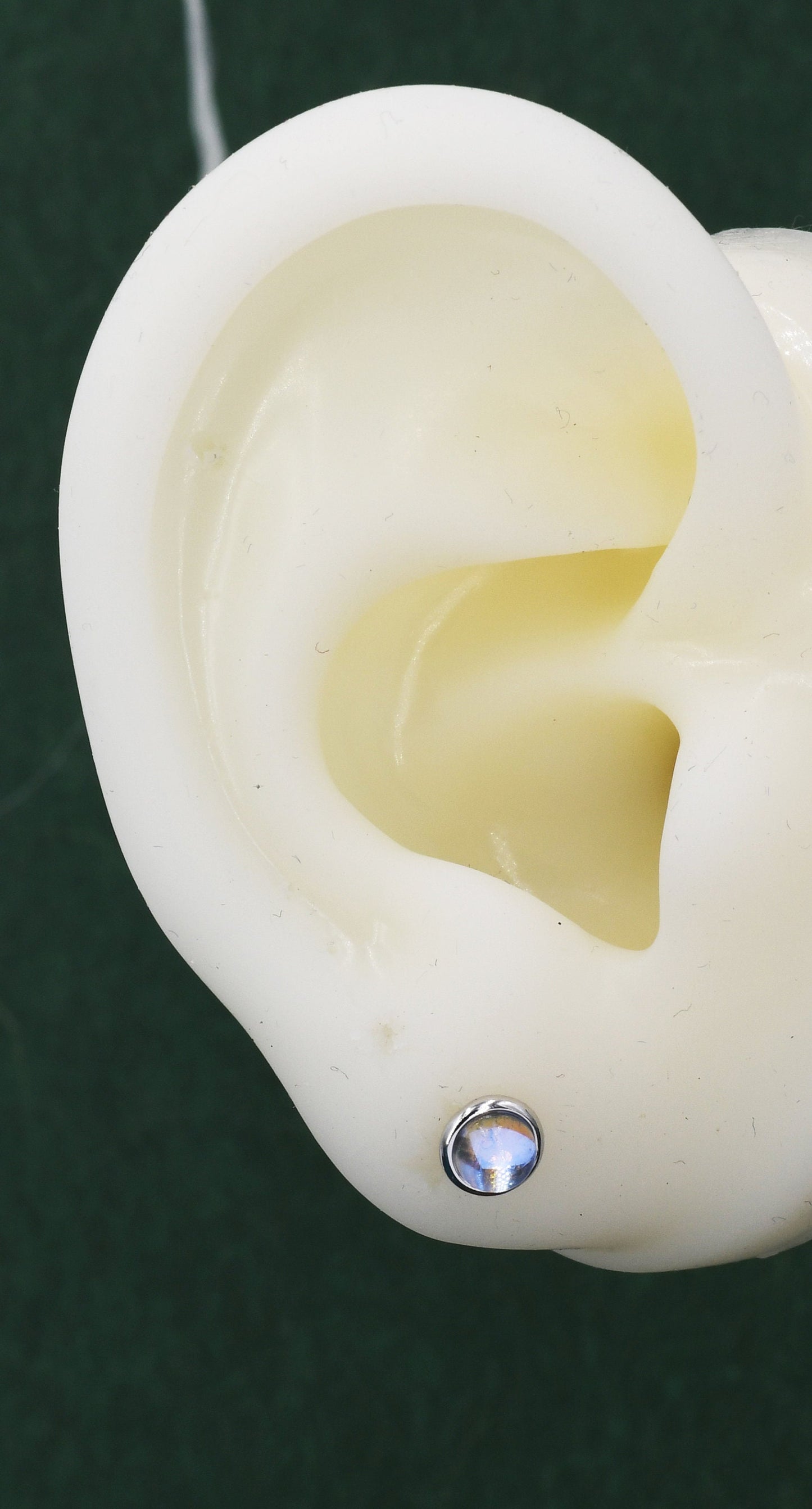 Sterling Silver Moonstone Stud Earrings, Gold or Silver, 4mm Simulated Moonstone Crystal Earrings, Minimalist