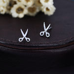 Scissors Stud Earrings in Sterling Silver, Silver or Gold, Scissor Earrings
