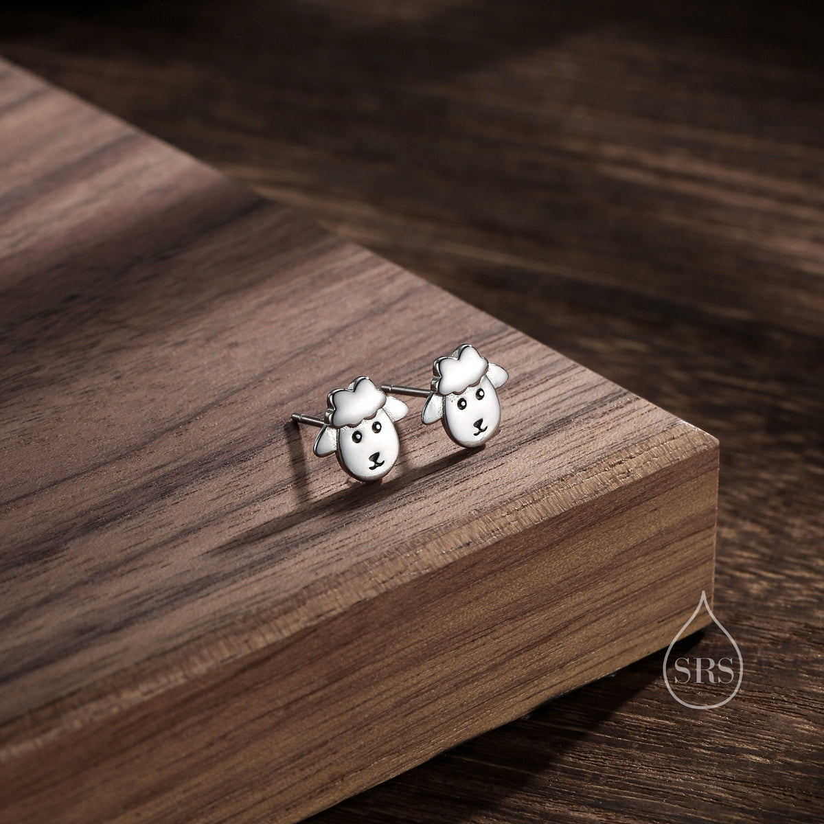Sheep Face Stud Earrings in Sterling Silver, Silver or Gold, Sheep Earrings, Sheep Head Earrings, Farm Earrings