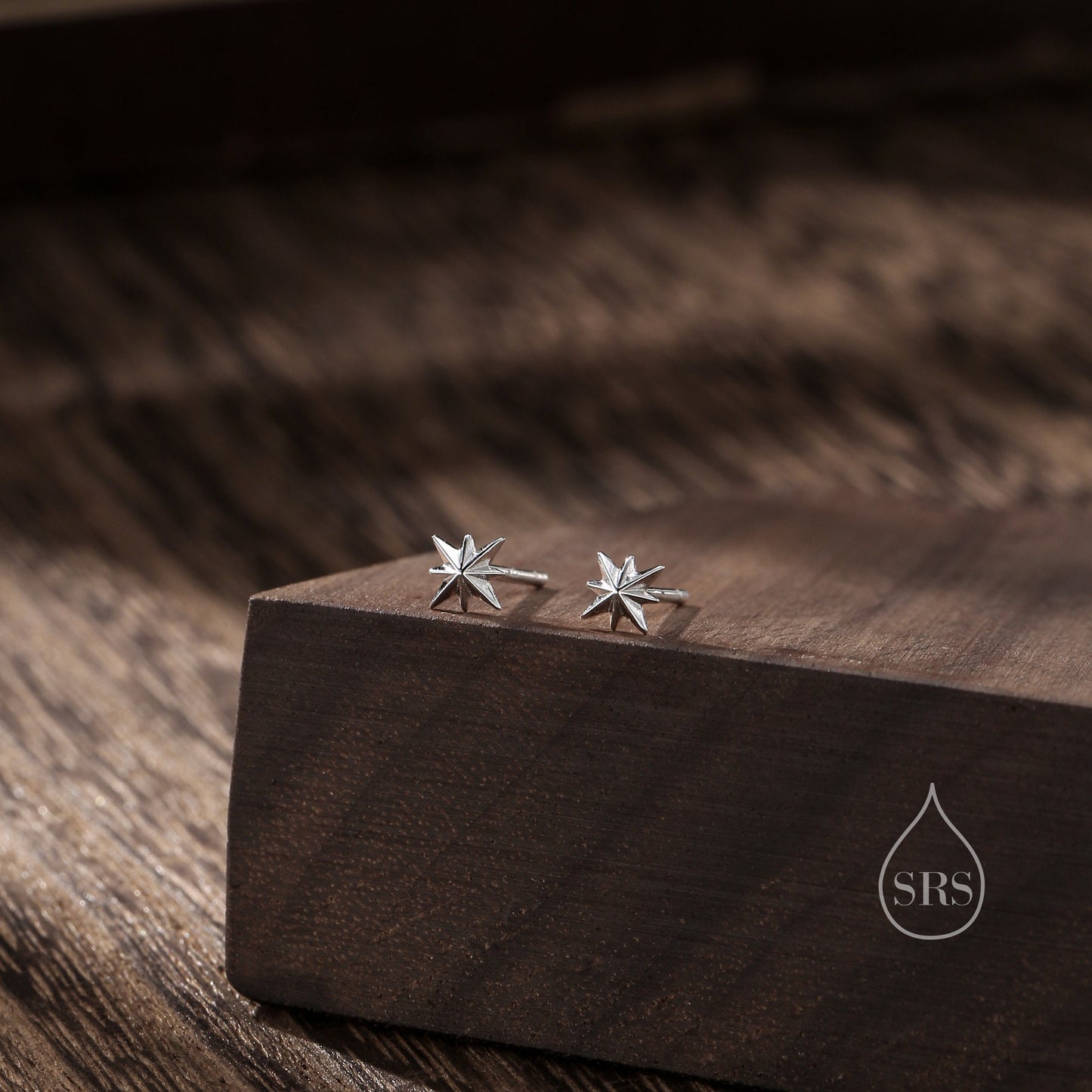 Tiny Starburst Stud Earrings in Sterling Silver, Silver or Gold or Rose Gold, Star Earrings, Sunburst Earrings, Celestial Jewellery