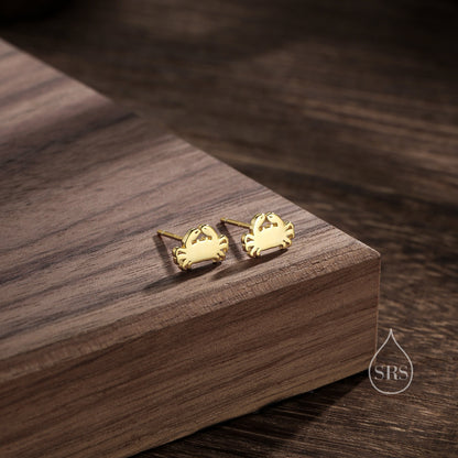 Little Crab Stud Earrings in Sterling Silver, Cute Fun Quirky Animal Jewellery, Jewelry Gift for Her, Animal Lover, Nature Inspired